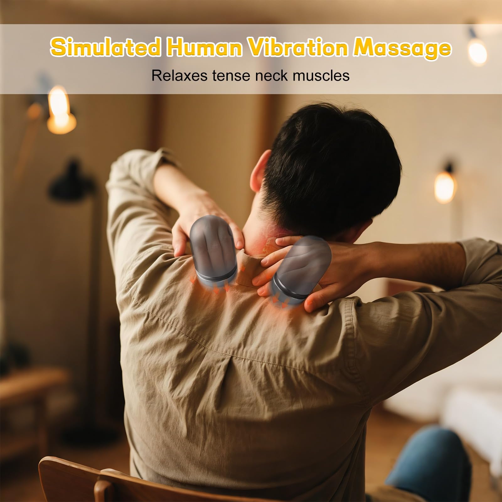 Masseur Cervical avec Chauffage, 2026 Oreiller de massage chauffant pour le cou avec vibration, Masseur Cervical et Dos Électrique, Pour le soulagement de la douleur