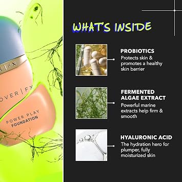 COVER FX Power Play Foundation - Shade F1 - Buildable Full Coverage - Waterproof Sweat-Proof Transfer-Proof - Natural Matte Finish - All Skin Types