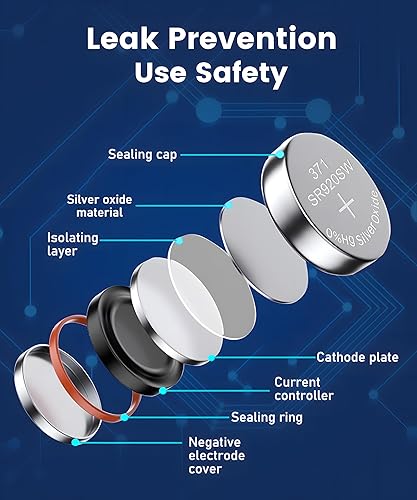 Miniatura 3 de Batería de reloj 371 SR920SW AG6 370 371 botón de larga duración 1.55V baterías de óxido de plata 10 unidades