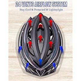 KINGBIKE Bike Helmet for Adult Men Women Youth Road Commute Mountain Cycling Helmets with USB Rechargeable Tail Light Replaceable Inner Pads and Visors Lightweight (BlackPearlescent,L/XL(22.4-23.6in)