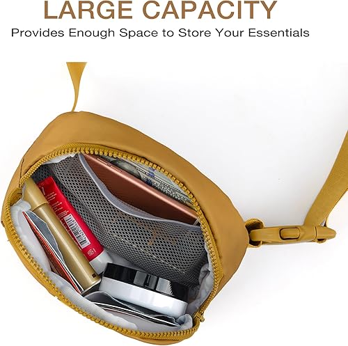 Miniatura 3 de Riñonera de moda para mujer, riñonera con correa ajustable, riñonera para viajes, entrenamiento, correr, senderismo, A9. Marrón, Riñonera de moda