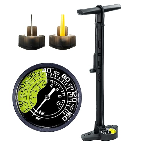 GIYO Bike Floor Pump - 3" Dual Scale Gauge -