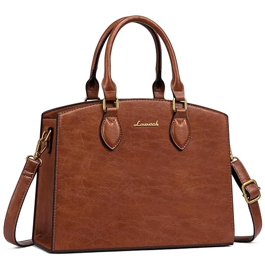 LOVEVOOK Purses and Handbags for Women, Vintage Tote Shoulder Bag Trendy, PU Leather Satchel Bag, Medium Ladies Hand Bag