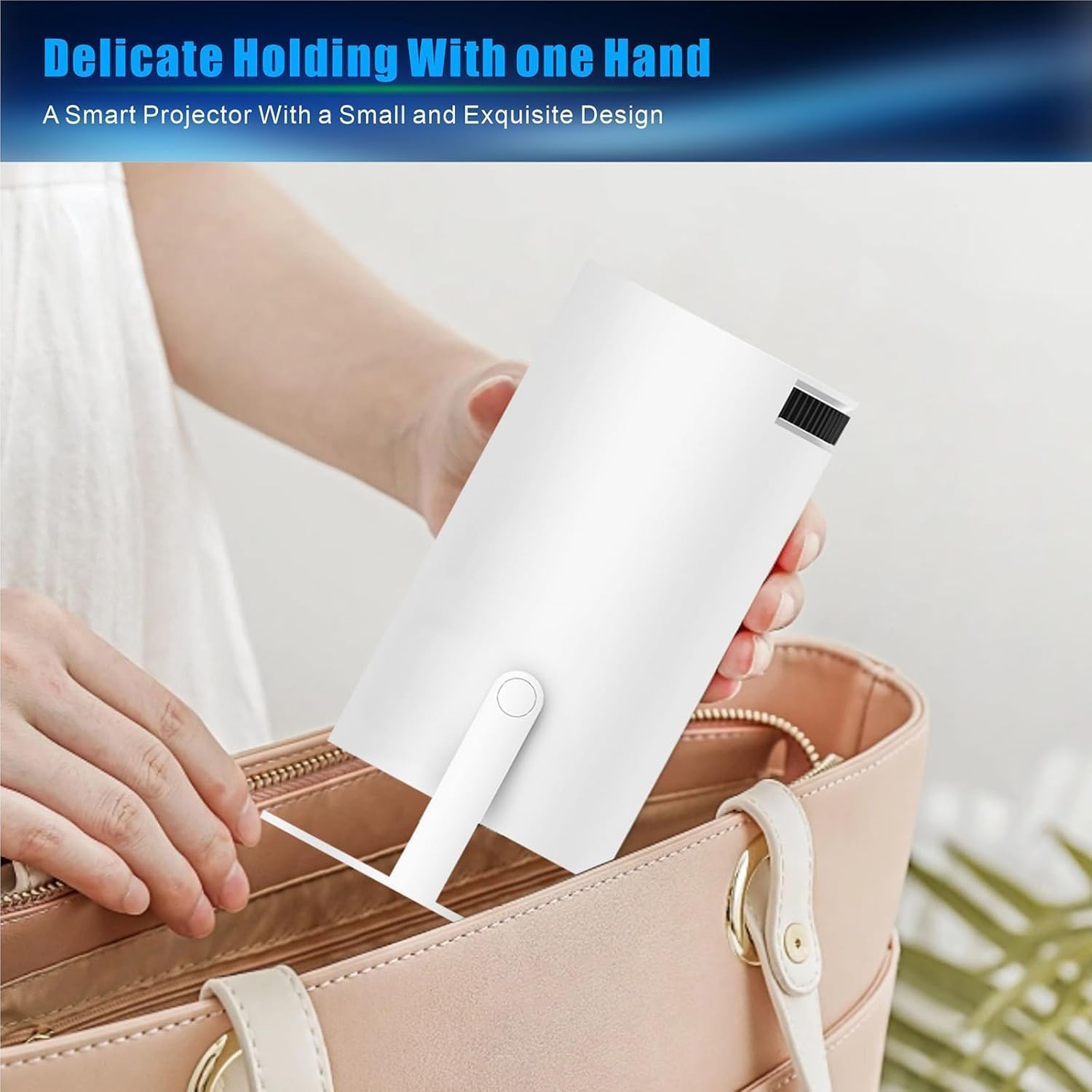 Mini Projector, HY300 PRO Portable Projector, Support 4K 1080P with Dual-Band WIFI6 5G Wireless 5.2 Bluetooth Android 11, 180° Rotatable, Auto Keystone Correction, 35"-130" Screen Video Projector 4