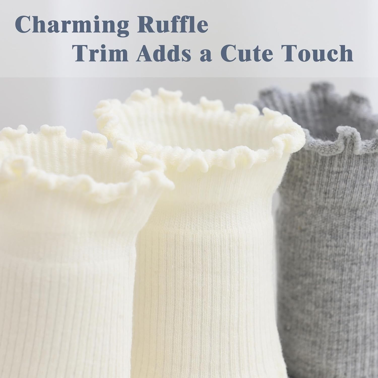 SSF&TUYS Ruffle Socks for Women – Soft Cotton Frilly Ankle Socks, Cute, Breathable & Comfy, 6 Pairs - Image 7