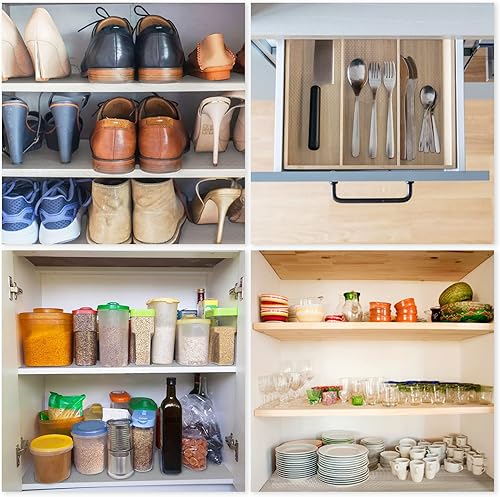 Miniatura 7 de Revestimiento de gabinete impermeable de 12 pulgadas x 20 pies x 2 rollos no adhesivo duradero fuerte agarre forro lavable forro cajón nevera fácil