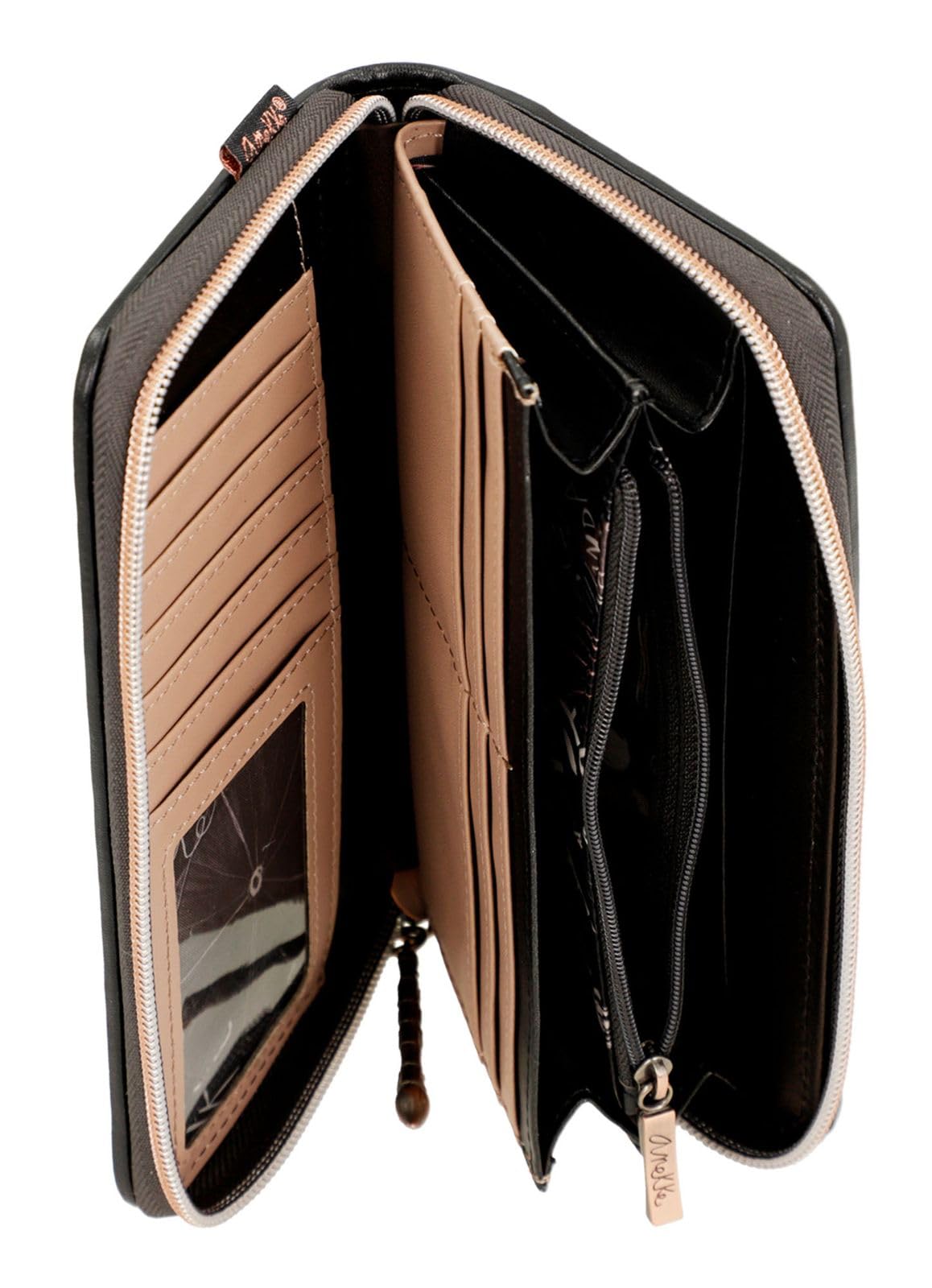 Anekke - Große Geldbörse für Damen - RFID-Schutz - Brieftasche aus Kunstleder mit Reißverschluss Shōen - Accessoires und Accessoires für Damen - Maße 21 x 10 x 3 cm, bunt