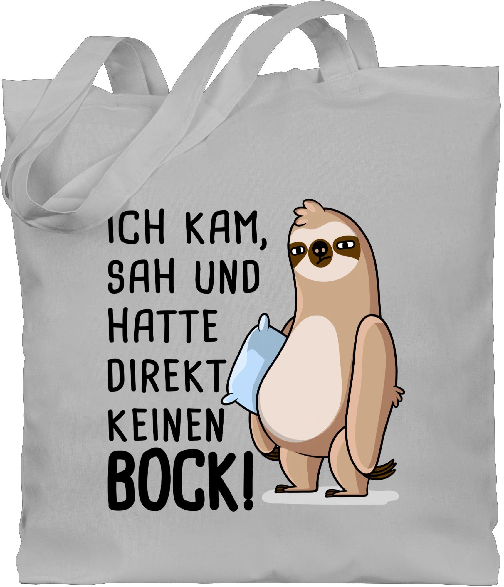 Shirtracer Baumwolltasche Mit Faultier-Motiv – Spruch „Hatte Direkt Keinen Bock“, Umweltschonender Einkaufsbeutel