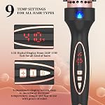 Curling Iron Thermal Brush 1.5 Inch Global Voltage Travel-Friendly with Digital Display Temperature Ceramic Tourmaline Ionic Quick Heated Round Bush Suitable for Medium and Long Hair