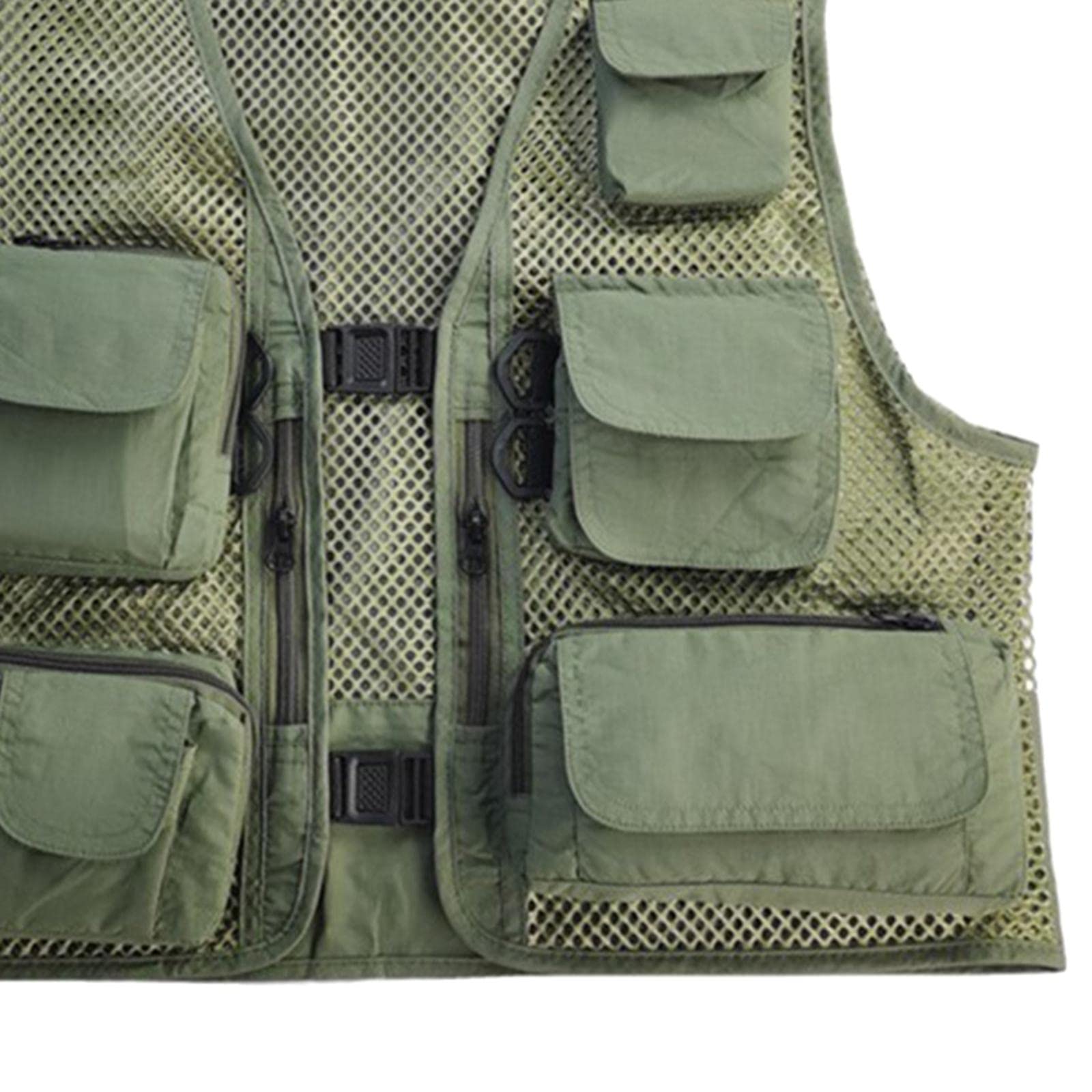 Gilet da Pesca da Uomo Leggero E Traspirante con Poliestere Idrorepellente, Schienale Removibile, Pieghevole, Ampio Spazio per Riporre Oggetti