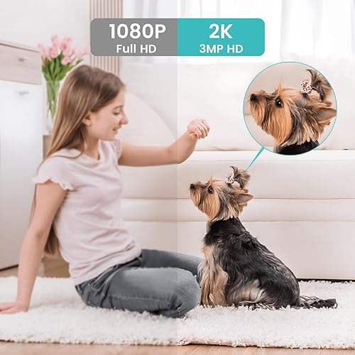 Miniatura 2 de litokam Cámaras interiores para seguridad del hogar con visión nocturna, cámara para mascotas con aplicación de teléfono, cámara de seguridad WiFi