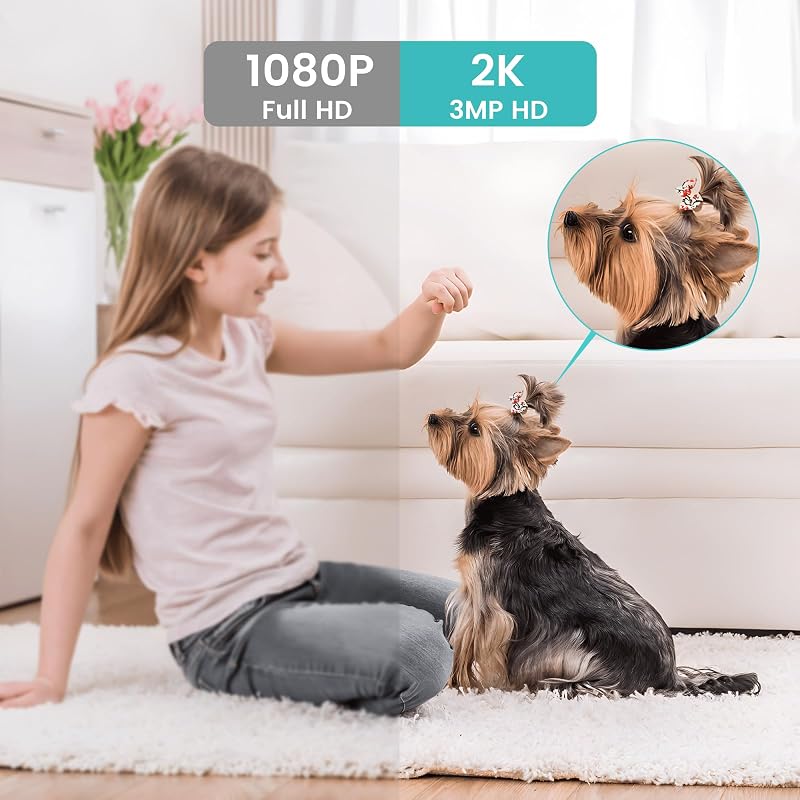 litokam Indoor Cameras for Home Security with Night Vision, Pet Camera with Phone App, WiFi Home Security Camara, Baby Monitor Work with Alexa, Motion Detection, 2 Pack, 2K image 2
