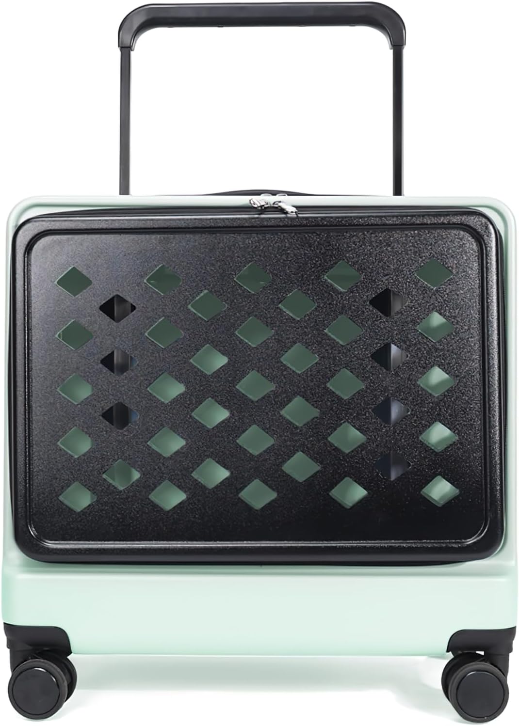 Pet Trolley Carrier, PVC Material, Rolling Cat Carrier with Side Door, Transparent Space Cabin Design, 19.69x19.69x11.02 Inches