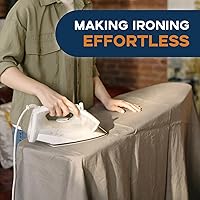 Vista 6 de Tabla de Planchar de Tamaño Completo, RAINHOL 54"x13" Tabla de Planchar Compacta de Servicio Pesado con Descanso para Plancha, Cubierta Resistente