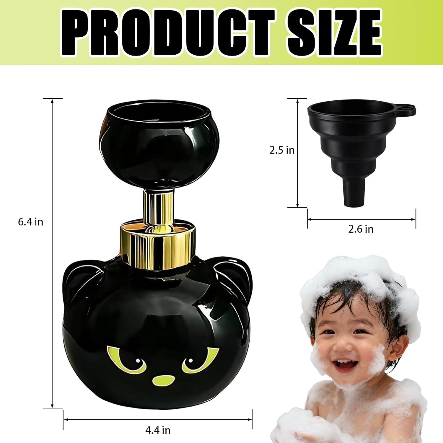 Cute Cat Paw Foam Soap Dispenser, Black Kitty Refillable Foaming Pump Bottle, Refillable Eco-Friendly Hand Soap Dispenser - Image 7
