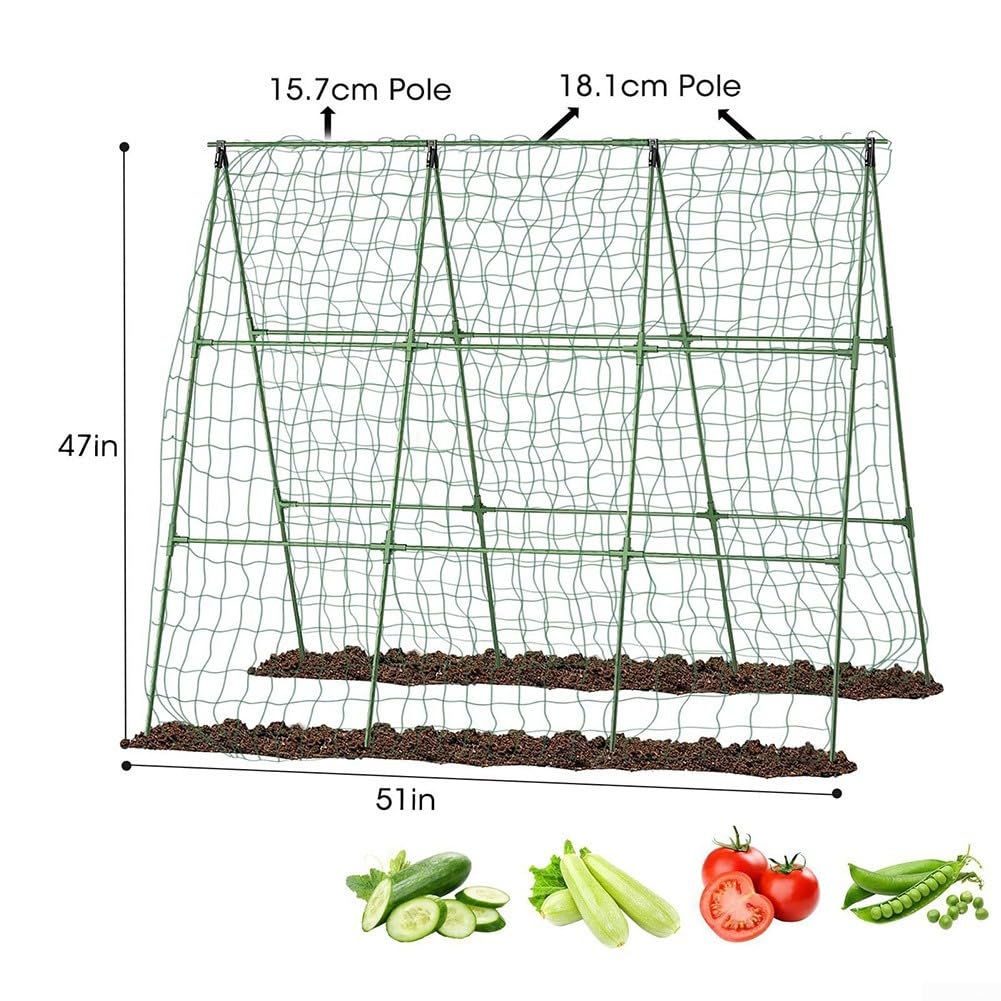 Treillis de jardin amovible en A pour plantes grimpantes Support extérieur pour concombre Idéal pour les plates-bandes surélevées et les serres Support d'escalade pour légumes