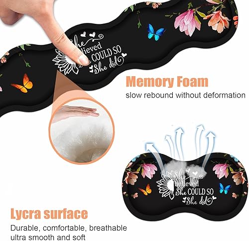 Miniatura 6 de Juego de reposamuñecas ergonómico para teclado y alfombrilla para mouse, alfombrilla grande de escritorio para juegos de 31.5 x 11.8 pulgadas con