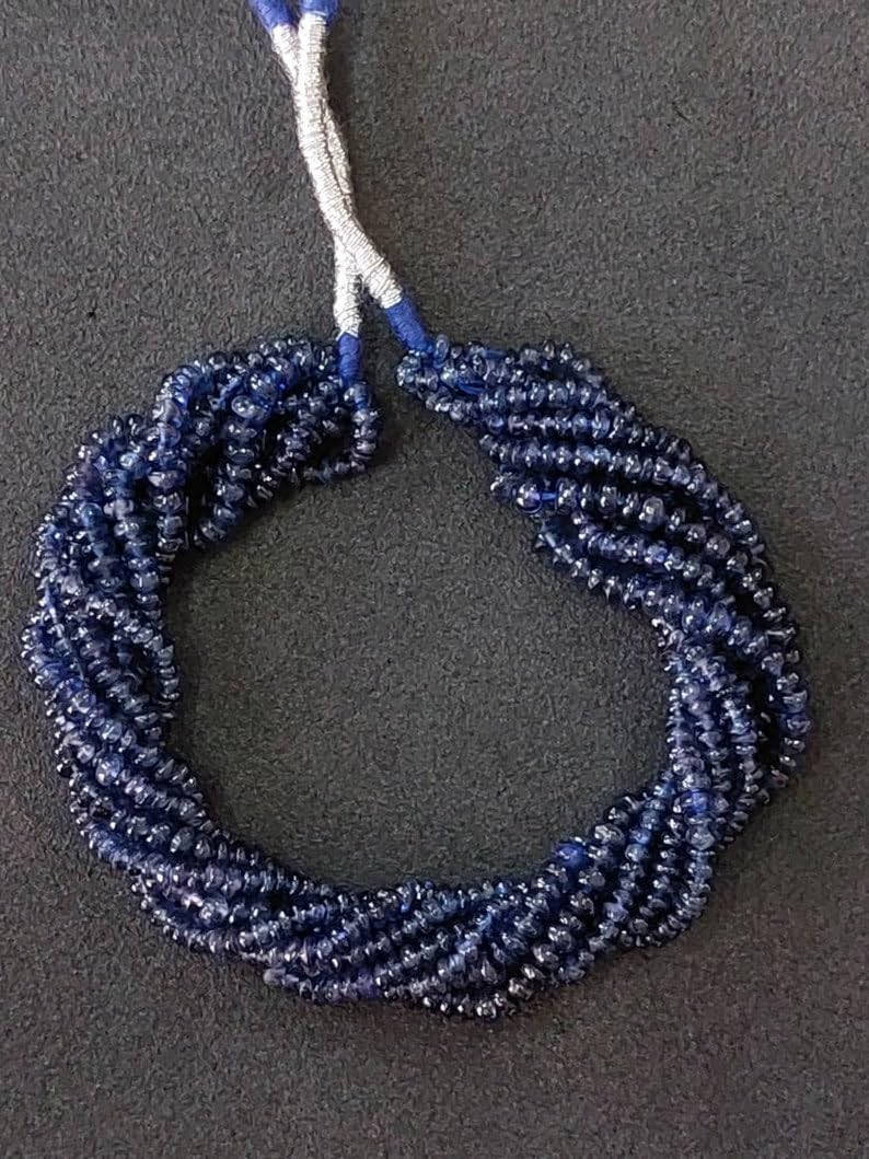 Saphir bleu naturel perles rondes 2.5mm pour fabrication bijoux collier bracelet