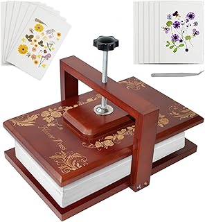 Whemyreat - Prensa de flores de madera para encuadernar con kit de bricolaje para plantas de flores prensadas, 6 piezas