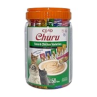INABA Churu Snack per Gatti Cremoso in 4 Varietà al Tonno e Pollo