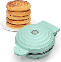 CROWNFUL 4-Inch Mini Waffle & Chaffle Maker - Compact Non-Stick, Easy Clean, Recipe Guide for Quick Breakfasts & Snacks