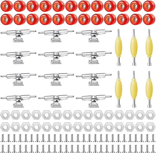 Jexine Juego de 6 juegos de diapasón para diapasón, accesorios para patineta de dedos, incluye 12 soportes, 54 tornillos, 30 tuercas, 6