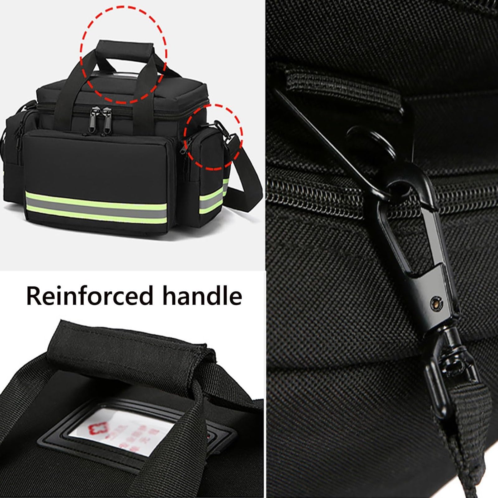 Borsa traumatologica per soccorritore, forniture mediche professionali, borsa medica di emergenza con divisori interni e fondo antiscivolo per la salute domestica e la prima risposta