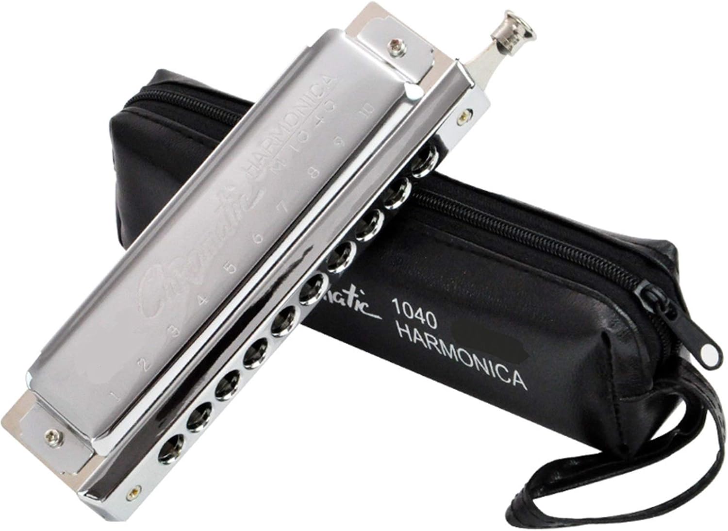 Harmonica 10 Hole 40 Tone Chromatic Harp Woodwind Musical Instrument Mouth Organ Blues Send Bag