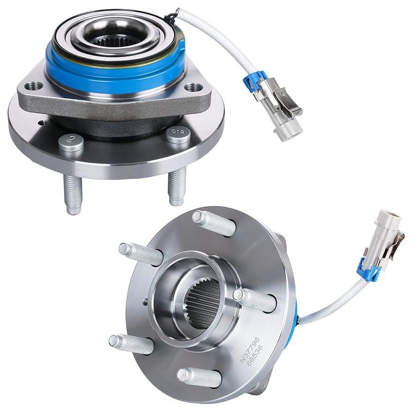 Cubo de roda dianteiro com rolamento Betthand 513121 para Chevy Impala e GM – Par com 2 unidades
