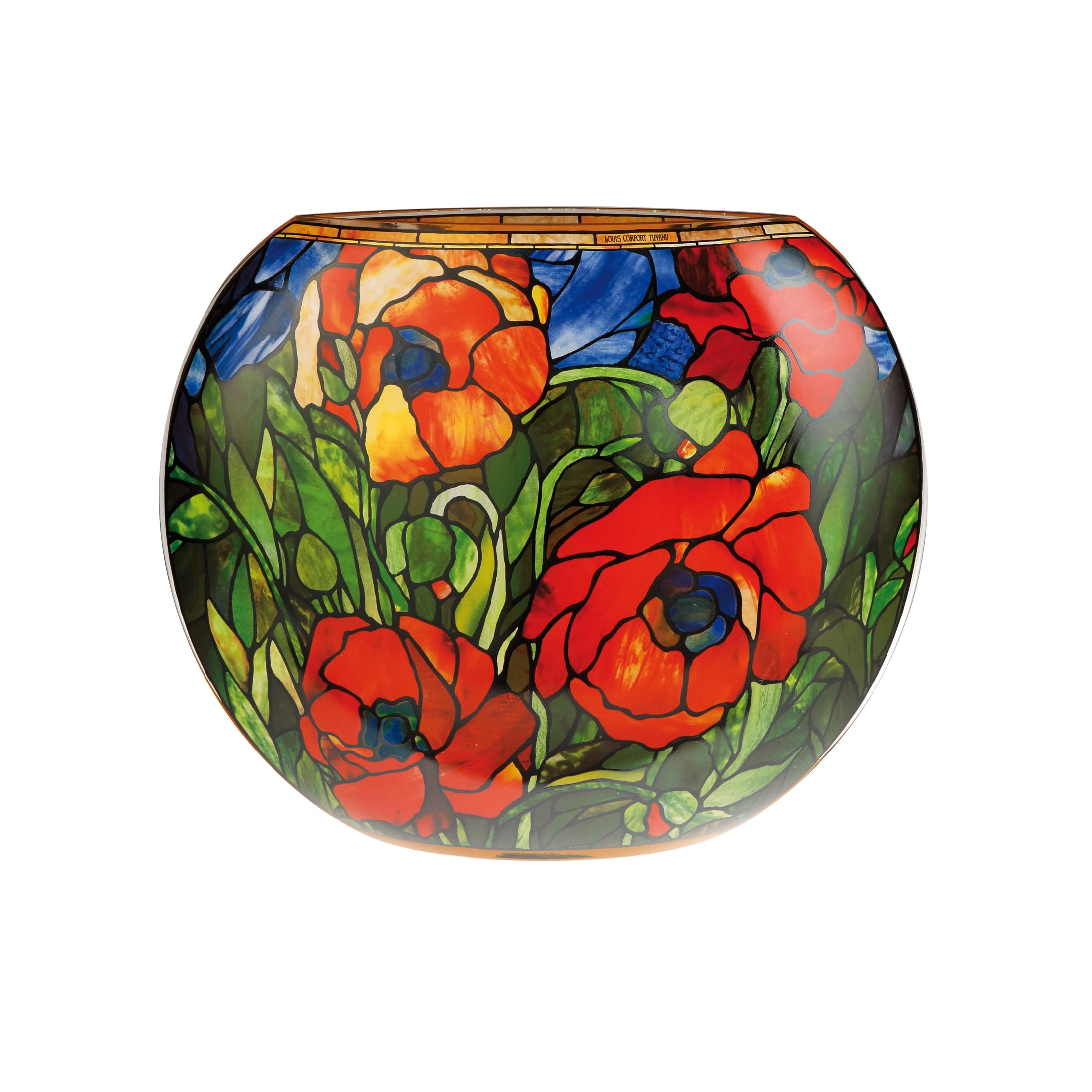Vase Oriental Poppy Goebel grand format coquelicots multicolores