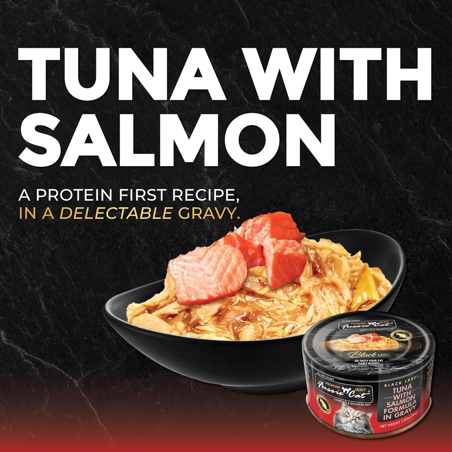 Fussie Cat Premium in Gravy Wet Cat Food, 2.82-oz cans, case of 24, Bundle Pack with HS Can Lid (Case of 24 (2.82oz Cans), Tuna & Salmon)