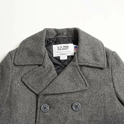 美品】schott ショット 740 pコート グレー キルティング 40 錨