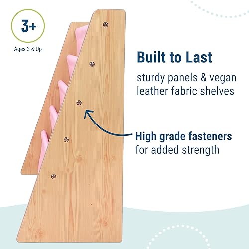 Miniatura 64 de Wildkin Estantería de madera para niños, diseño de lona premium con 4 estantes de tela, organizador para el hogar o el aula, natural con aguamarina