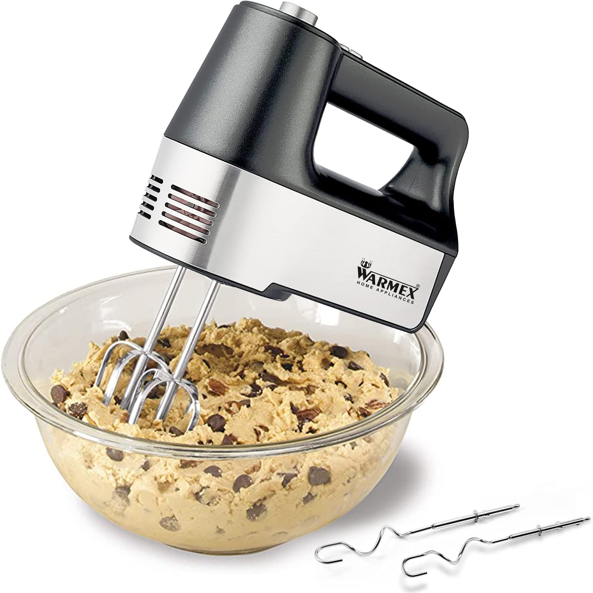 Warmex Electric Hand Mix Blender for Kitchen | Powerful 400 Watt Motor | 2 Detachable Beaters & Whisker/Dough Hooks | Variable 5 Speed + Turbo Control | Food Blender, Egg Beater | 1 Year Warranty