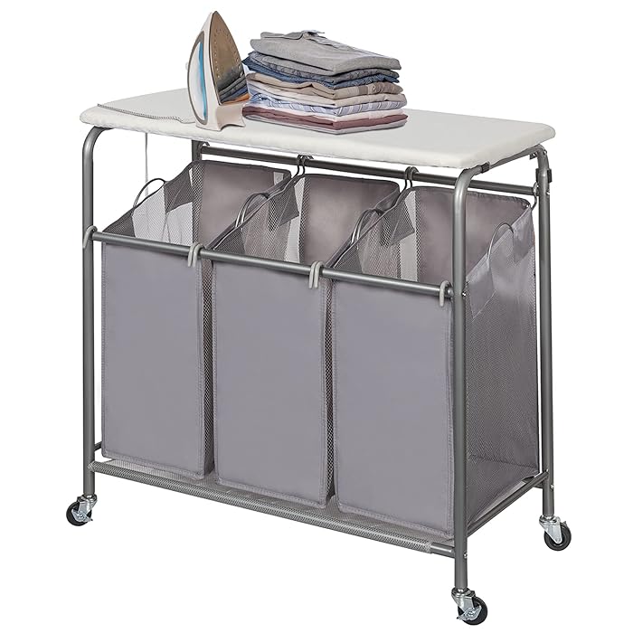 Buy STORAGE MANIAC 3Section Laundry Sorter with Foldable Ironing Board