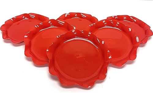 Miniatura 5 de Mintra Hogar Tazones y platos reutilizables, 6 unidades, colección Lotus (amarillo, plato, paquete de 6 - (7.5 pulgadas de ancho)