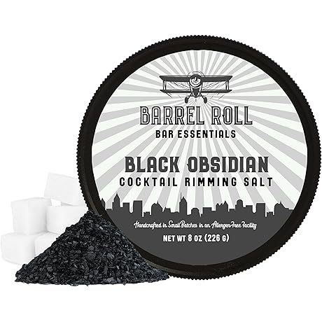 Barrel Roll Bar Essentials Cocktail Rimmers with Black Salt