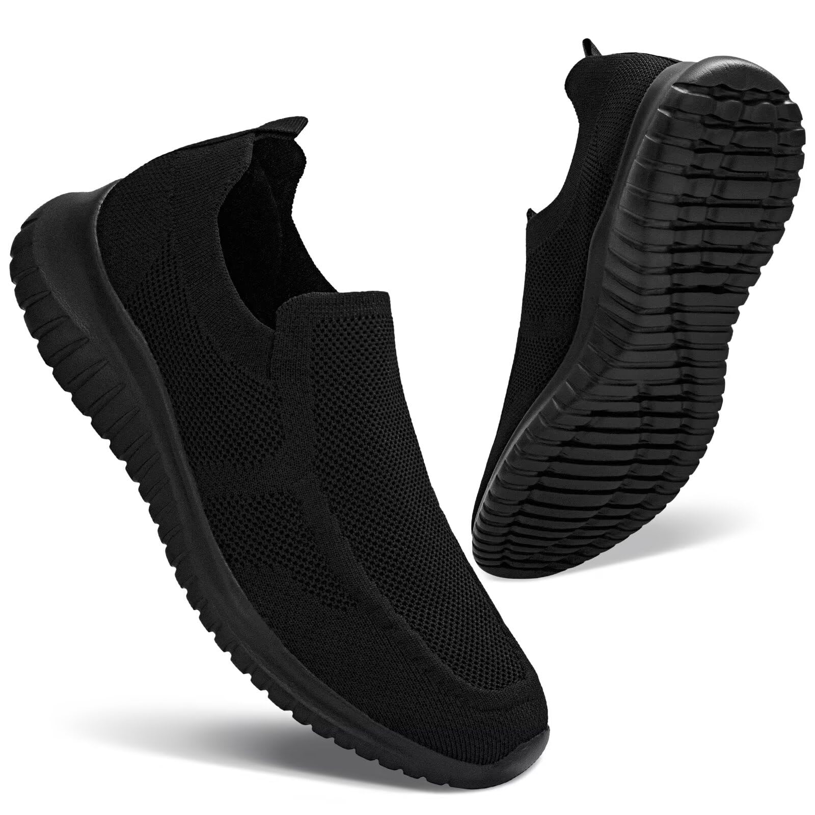 konhill Herren Slip On Sneaker - Leichtgewicht Bequeme Tennis Atmungsaktive Mesh Schuhe