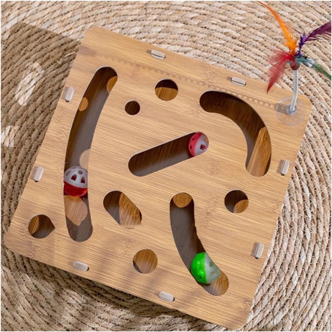Interactive Cat Nail File Enrichment Box,Cat Scratch Puzzle Box,Cats Nail File Scratcher Toy,Synthetic Wood Cat Scratch Boxes