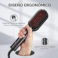 Vista 6 de TYMO Cepillo alisador de cabello – Cepillo alisador iónico Plus mejorado con cerdas densas, 16 temperaturas, doble voltaje Peine caliente