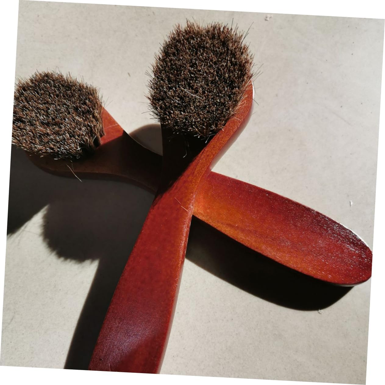Handle Bristle Brush for Face and Beds, Brown Wood
