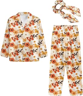 Cute Pajama Sets for Women Elastic Scrunchie Long Sleeve PjS Set