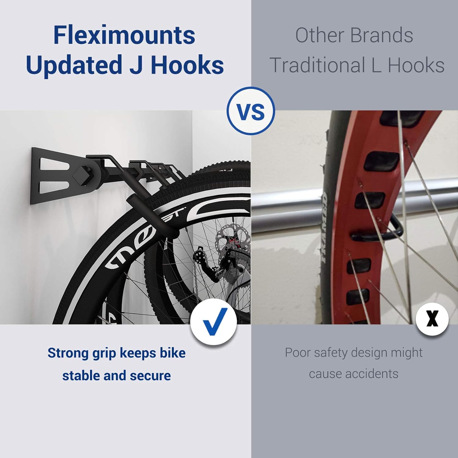 One-Day Sale: Up to 80% Off FLEXIMOUNTS Bike Rack for Garage, Heavy-Duty 6-Bike Wall Mount Hanger for Home & Garage, Holds Up to 300lbs