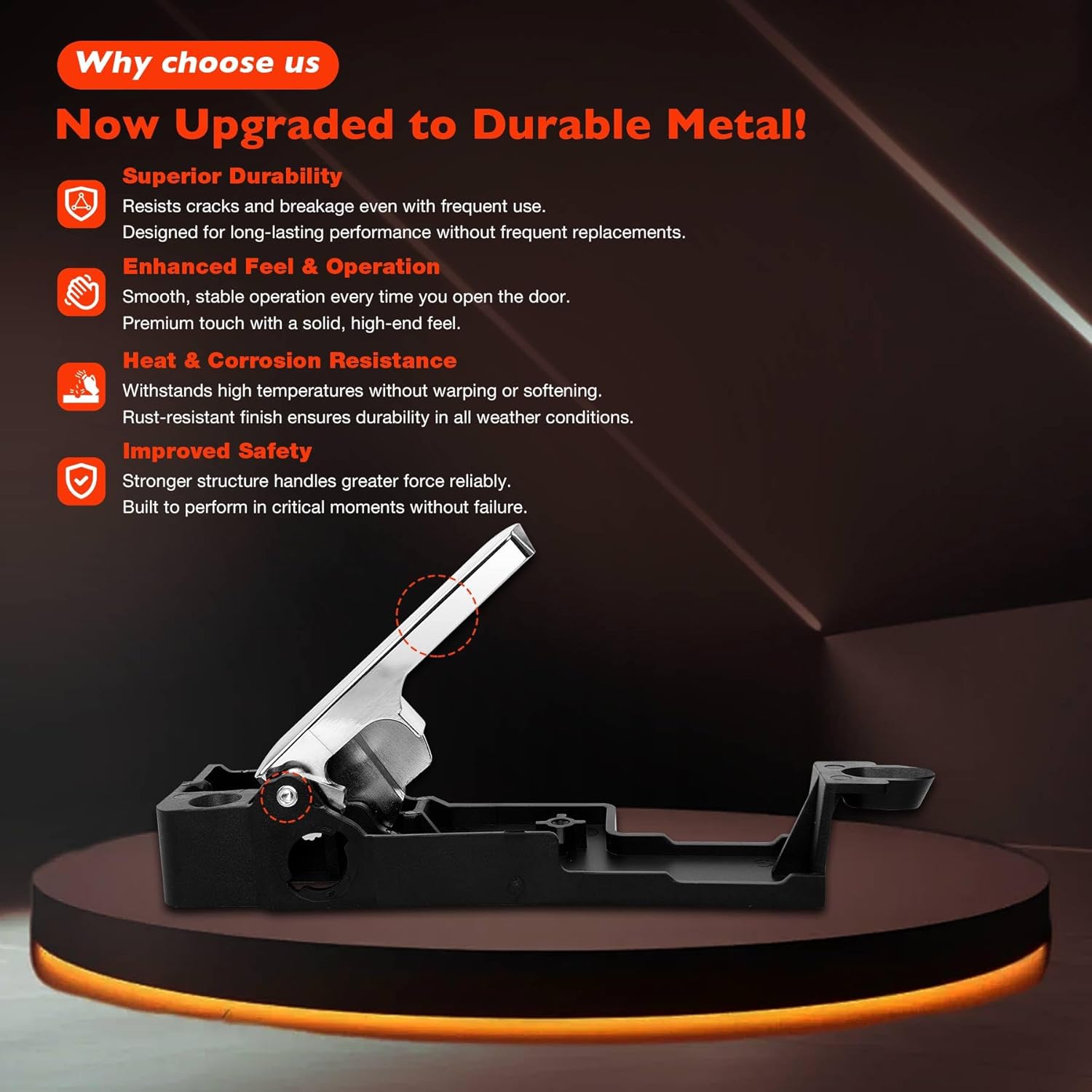 ATRACYPART Upgraded Metal Interior Door Handles Front/Rear Left & Right (4 PCS) – Fit for 2006-2012 Ford Fusion, Mercury Milan, 2006 Lincoln Zephyr, 2007-2012 Lincoln MKZ – Replaces 6E5Z5422601A