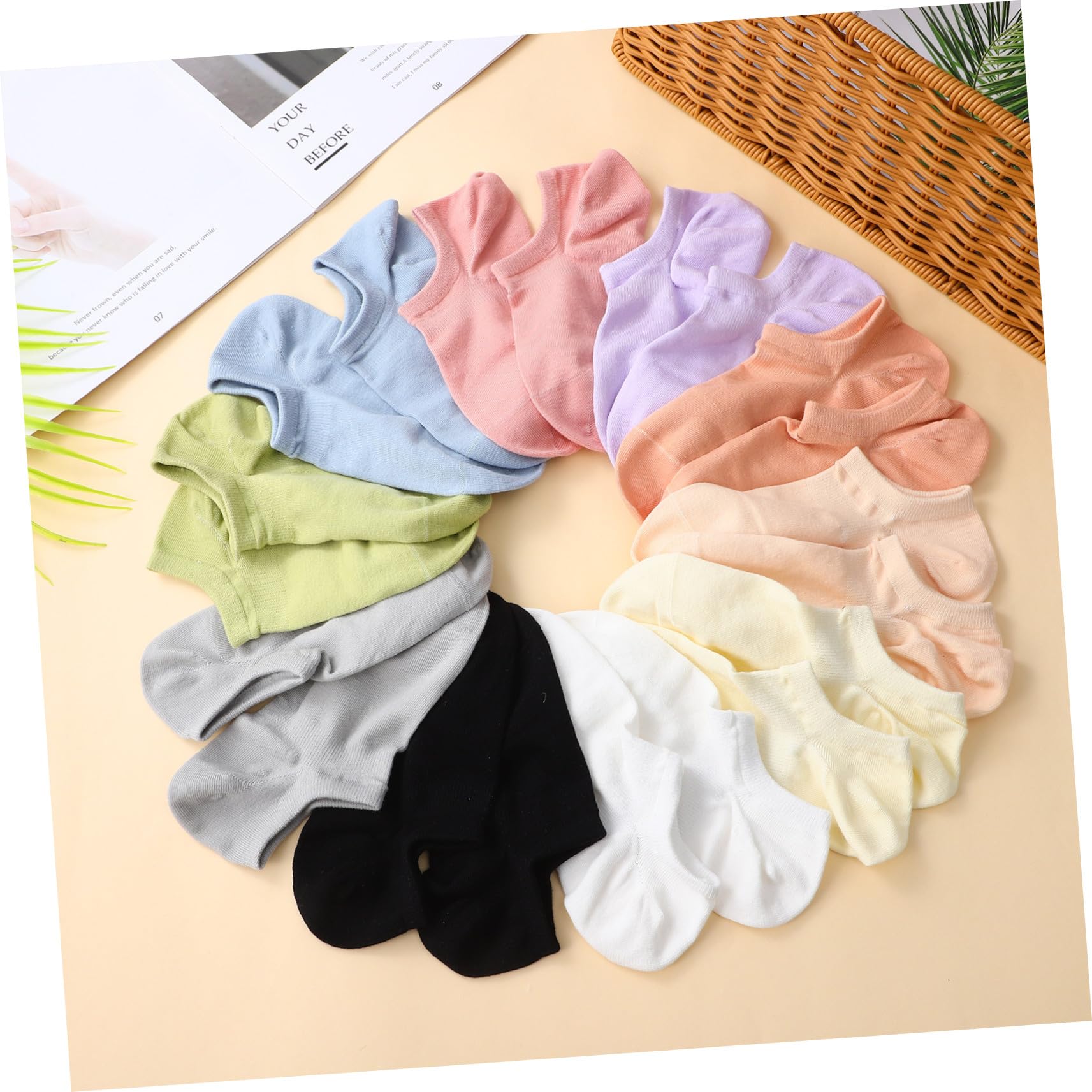 12 pares Calcetines Tobilleros de Algodón para Mujer Transpirables Antideslizantes sin Costuras Diseño Invisible Verano Deporte Cómodos