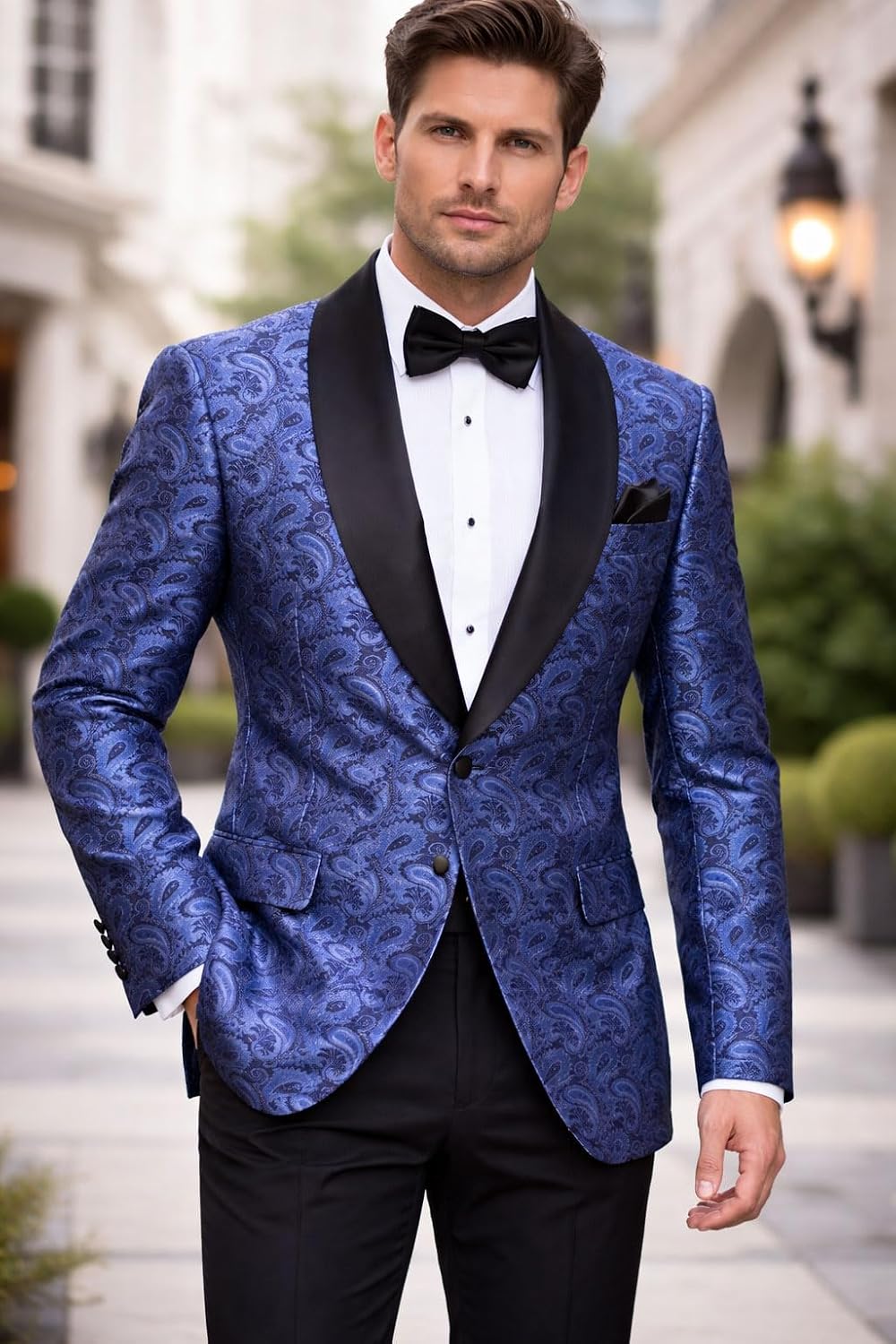 Men’s Floral Tuxedo Jacket Paisley Slim Fit Dinner Jacket
