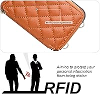 Vista 3 de Bocasal Funda tipo cartera cruzada para iPhone 13 Pro, con bloqueo RFID, de piel sintética, con cremallera, funda tipo cartera con función atril