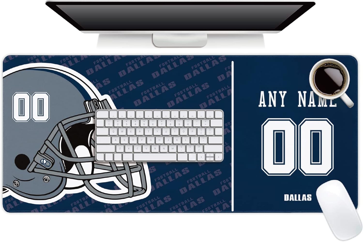 Dallas Mouse Pad Custom Any Name and Number Desk Pad for Men Women Youth Gifts