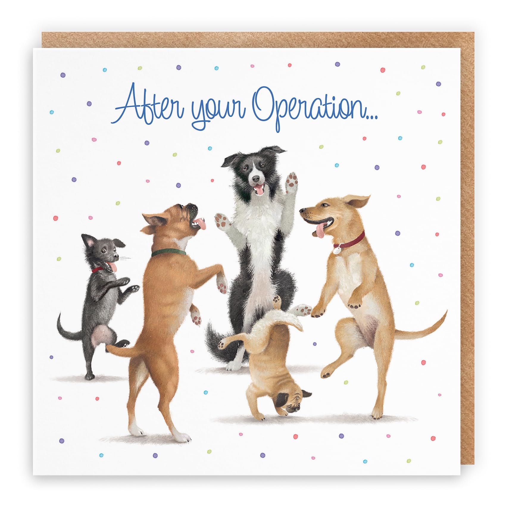 Hunts England, Large After Operation Card, Dancing Dogs, After Your Operation..., for Men Women, Kids, Adults, Boys, Girls