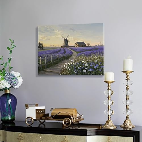 Vista 54 de Lienzo decorativo para pared, baño, estilo bohemio, costero, granja, vaca, montaña, flor, ilustración, obra de arte floral, paisaje rústico de Arte